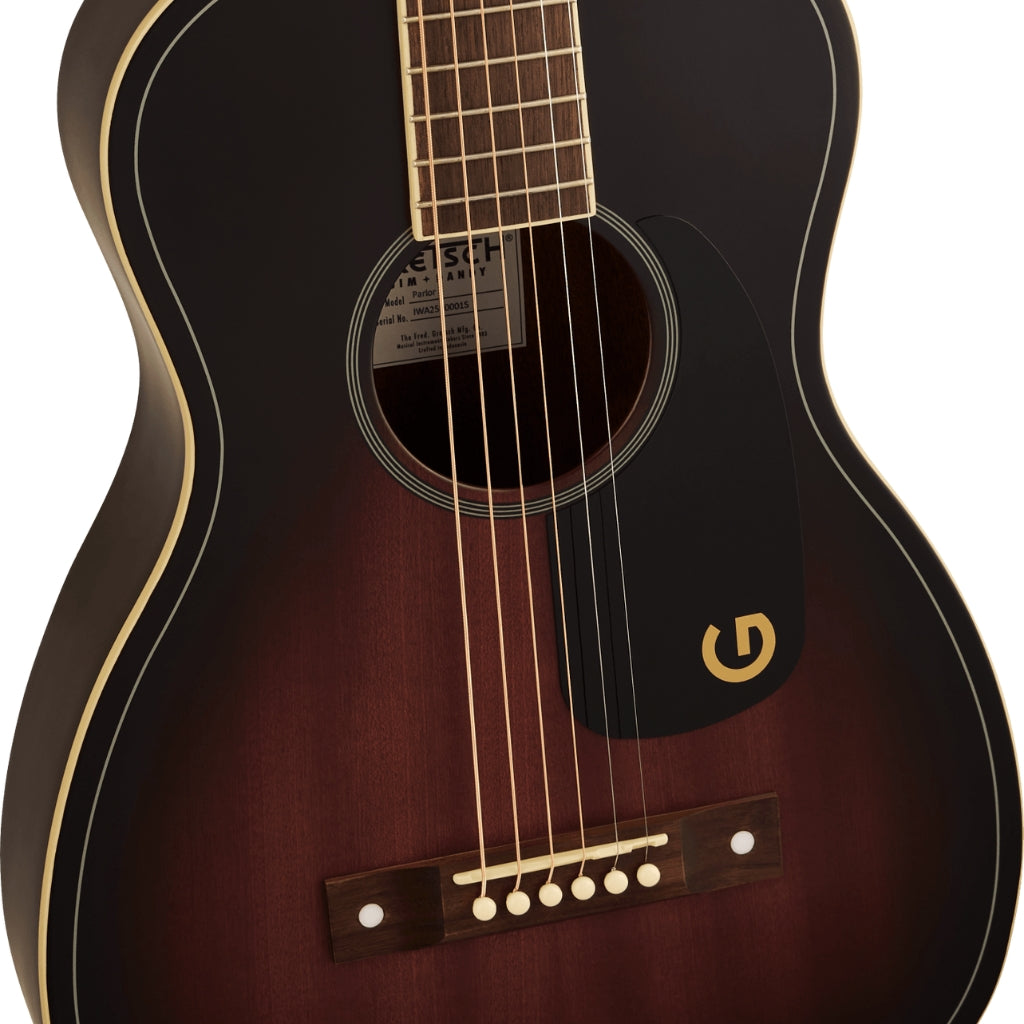 Gretsch - Jim Dandy Parlor Acoustic Guitar - Deep Cherry Burst, Walnut Fingerboard
