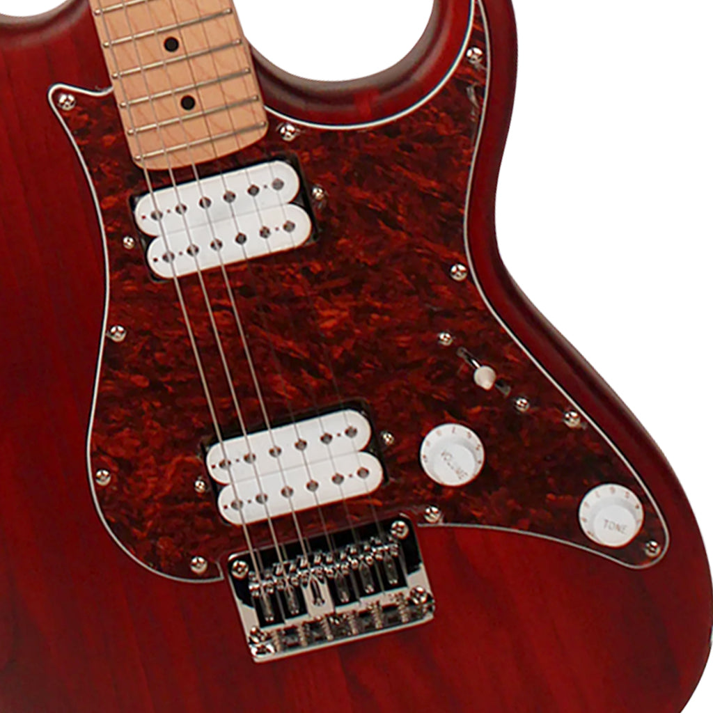 Cort G100 HH Electric Guitar - Open Pore Black Cherry