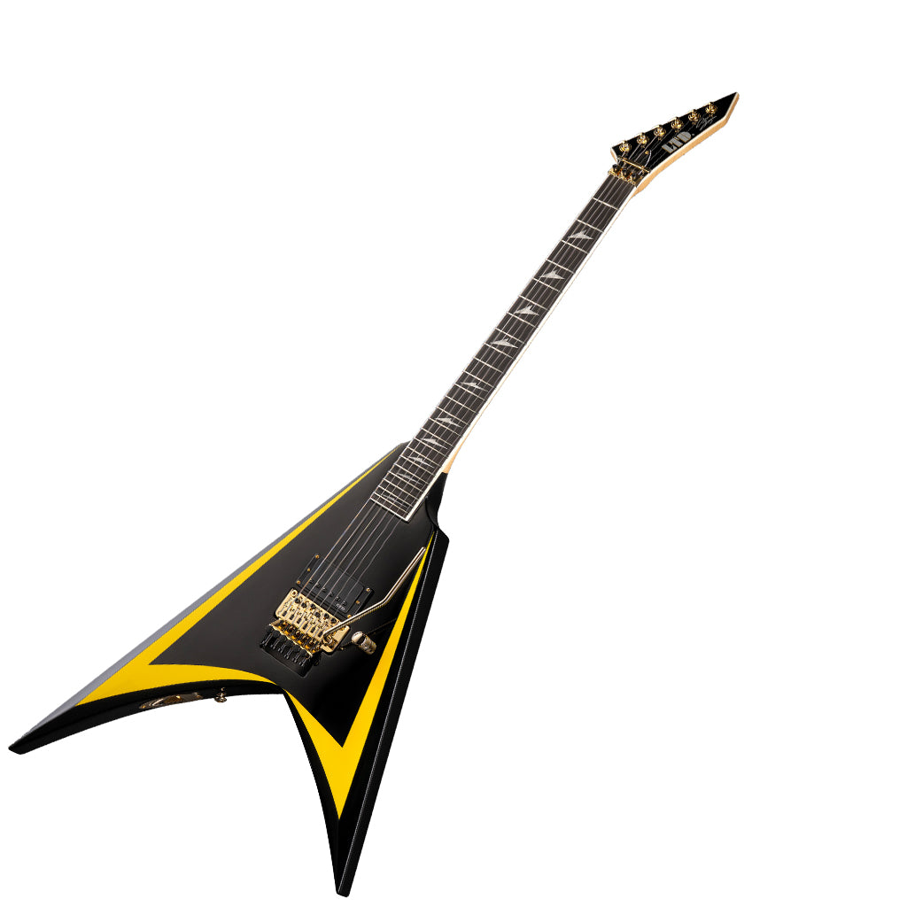 ESP LTD Alexi Laiho Signature Arrowhead SE 20th Anniversary Electric Guitar - Black w/Yellow Bevels