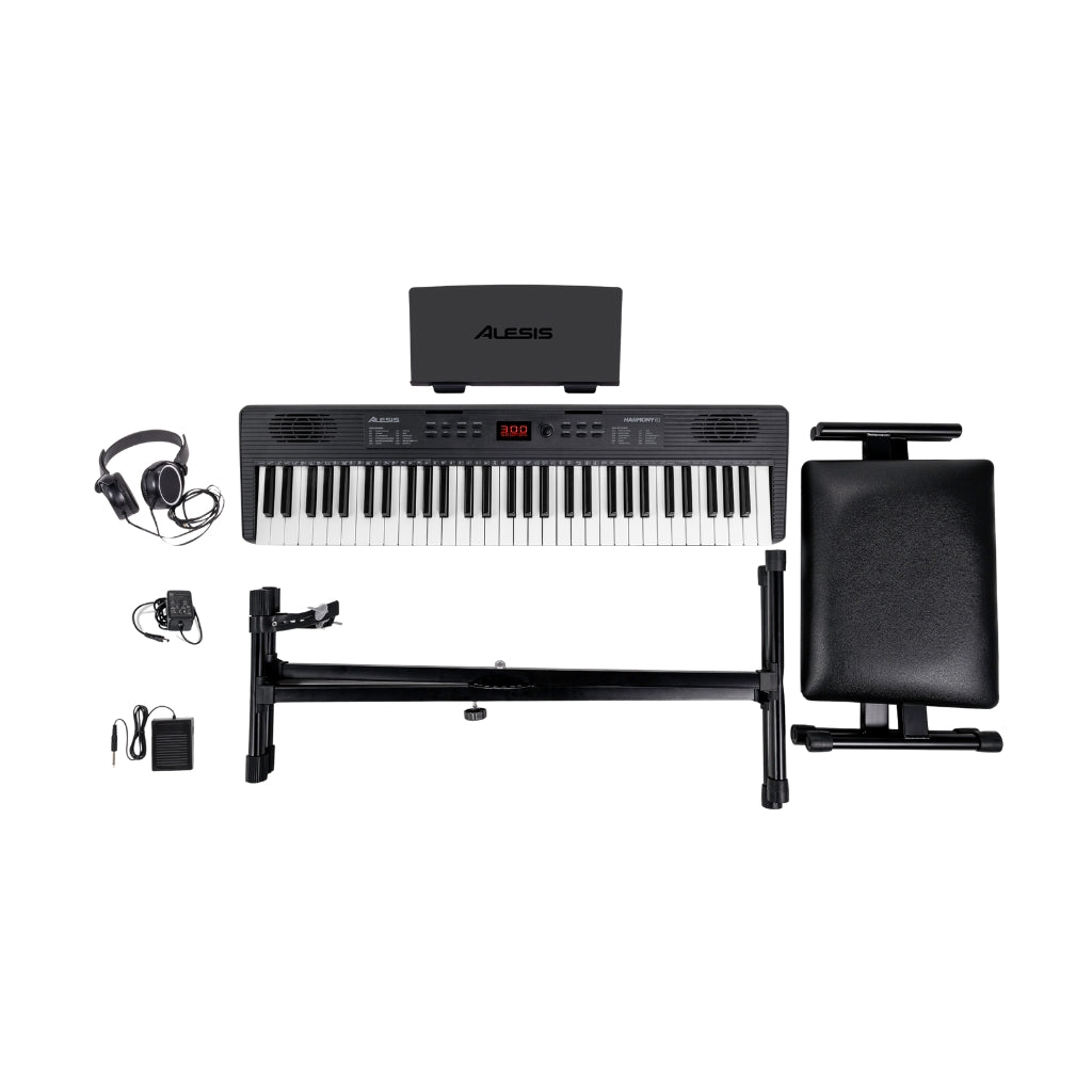 Alesis - Harmony 61 MK4 - 61-Key Portable Keyboard with Accessory Bundle