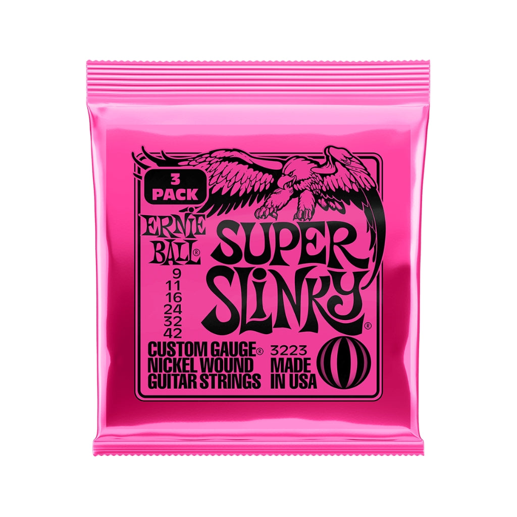 Ernie Ball Super Slinky Nickel Wound 9-42 Electric Guitar Strings - 3 Pack