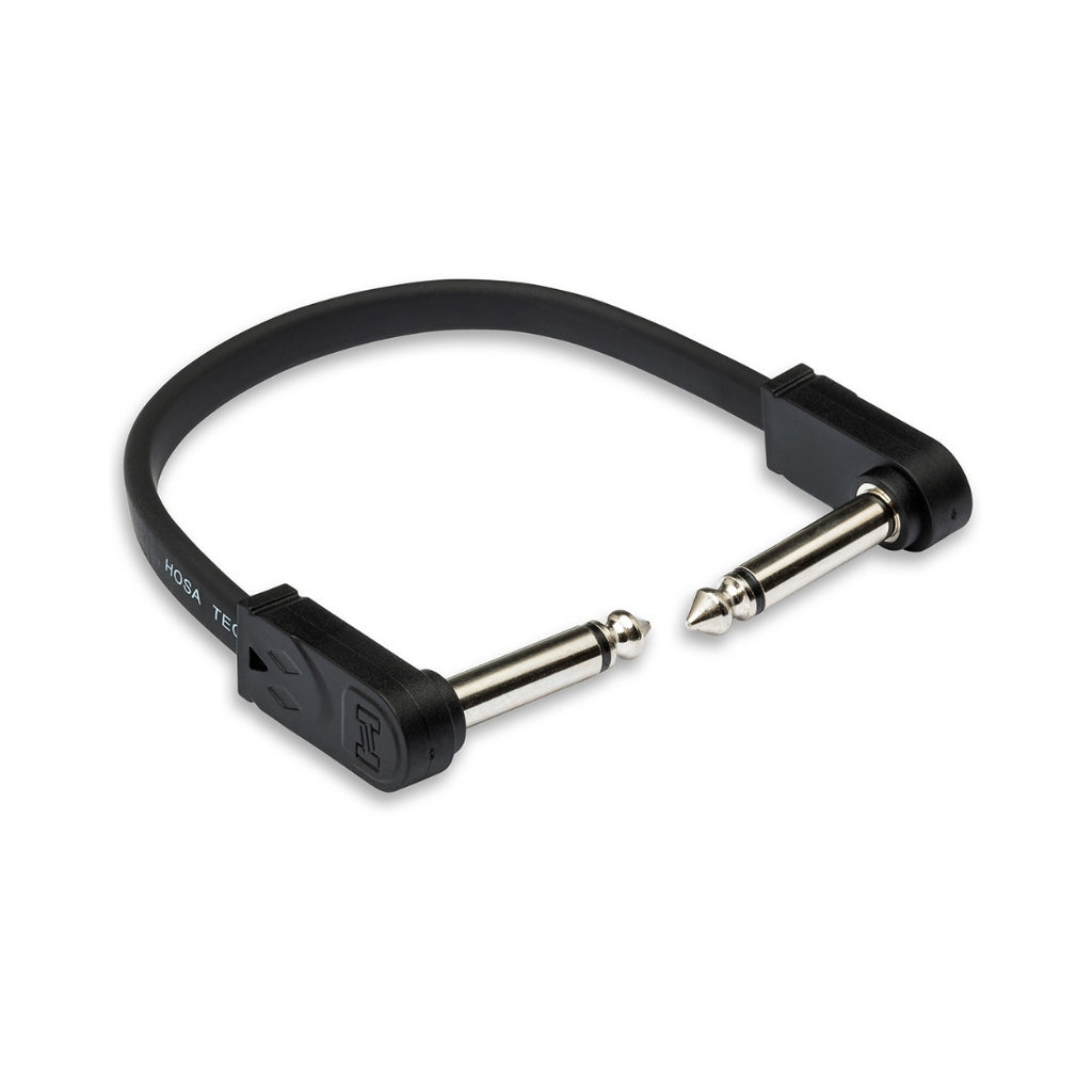 Hosa - Molded Low-profile Right-angle to Same - Guitar Patch Cable 1ft