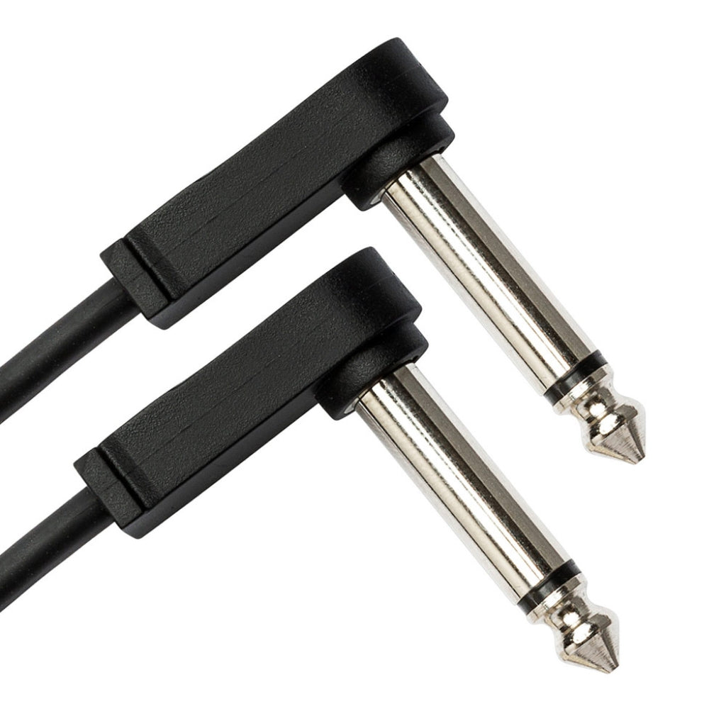 Hosa - Molded Low-profile Right-angle to Same - Guitar Patch Cable 1ft