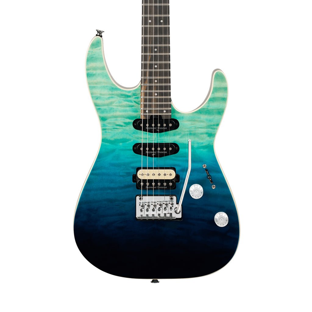 Charvel Pro-Mod Plus Dinky DK24 HSS 2PT EB QM Electric Guitar - Blue Curaçao Electric Guitars Sky Music