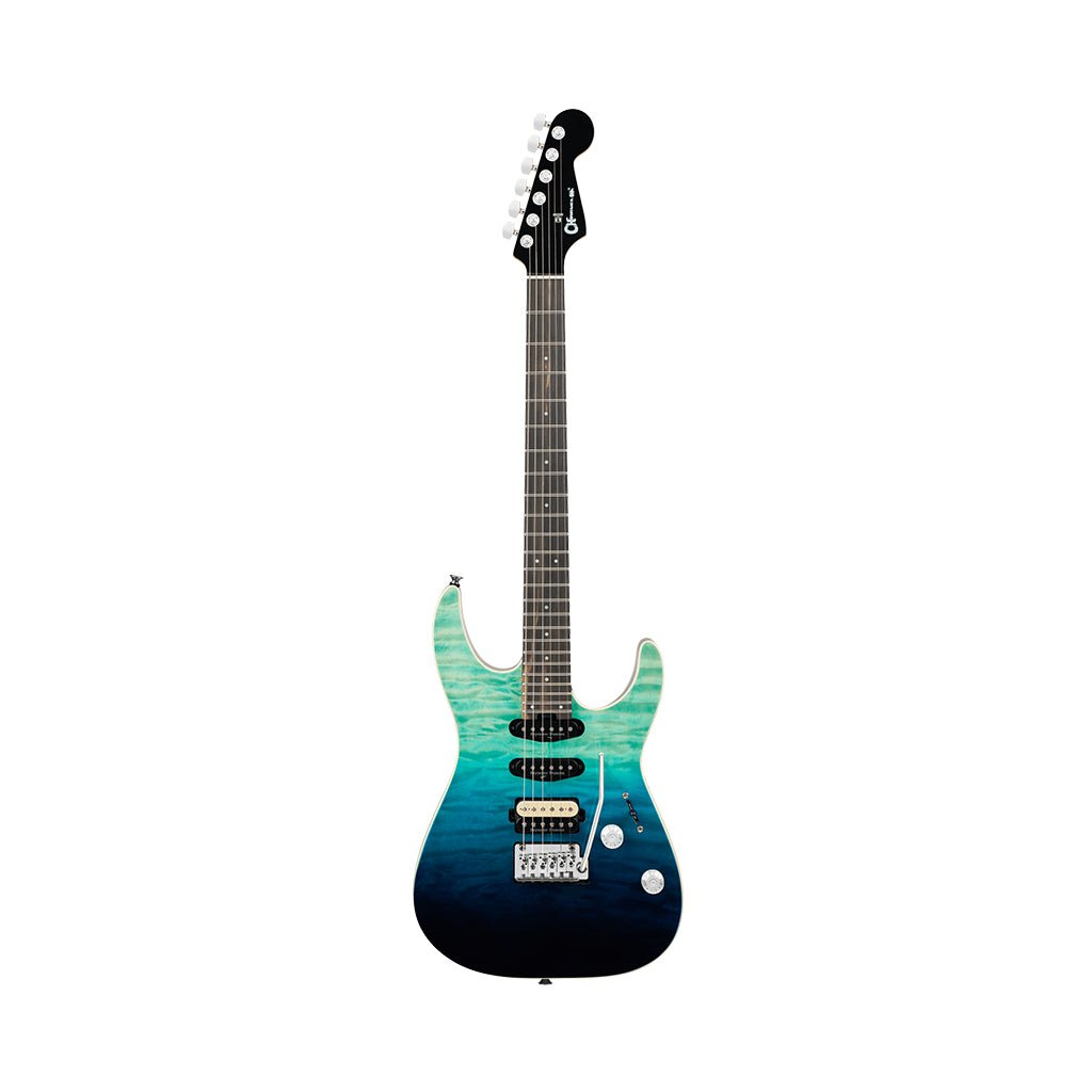 Charvel Pro-Mod Plus Dinky DK24 HSS 2PT EB QM Electric Guitar - Blue Curaçao Electric Guitars Sky Music