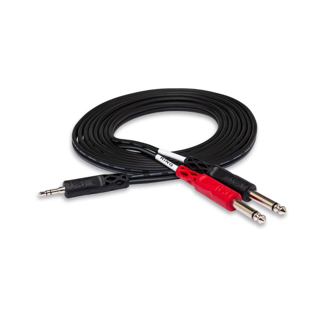 Hosa Technology - 3.5 mm TRS to Dual 1/4 in TS - Stereo Breakout Cable 10ft