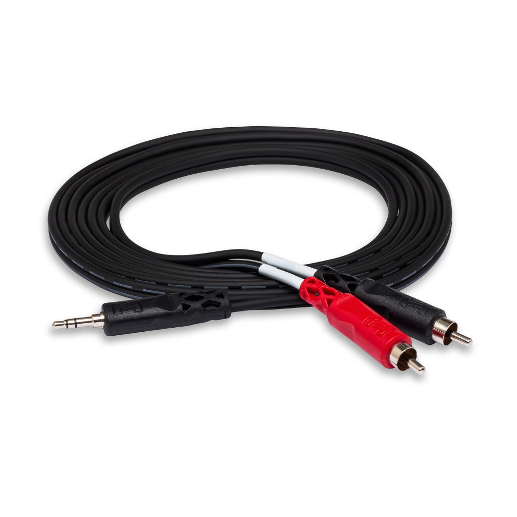 Hosa Technology - 3.5 mm TRS to Dual RCA - Stereo Breakout Cable 15ft