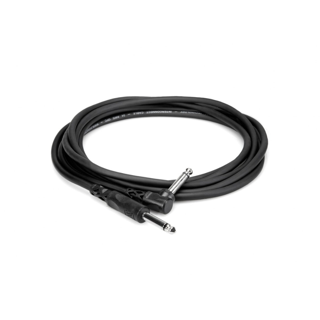 Hosa - 1/4" TS to Right-angle 1/4" TS - Unbalanced Interconnect 3ft