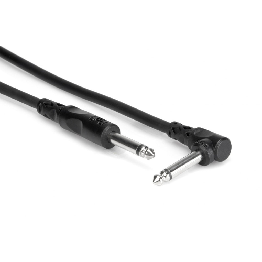 Hosa - 1/4" TS to Right-angle 1/4" TS - Unbalanced Interconnect 3ft