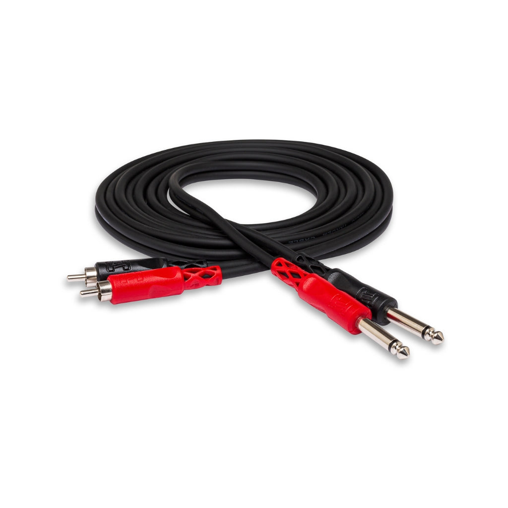 Hosa - Dual 1/4 in TS to Dual RCA - Stereo Interconnect Cable 1m