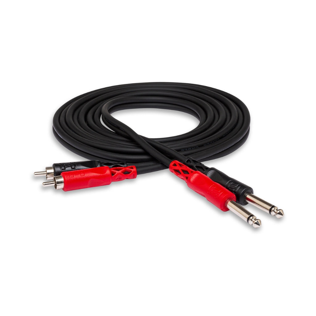 Hosa Technology - Dual 1/4 in TS to Dual RCA - Stereo Interconnect Cable 3m