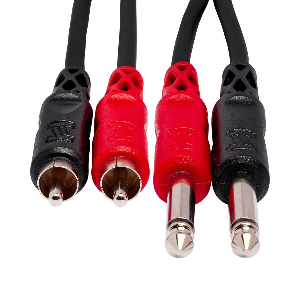Hosa Technology - Dual 1/4 in TS to Dual RCA - Stereo Interconnect Cable 3m