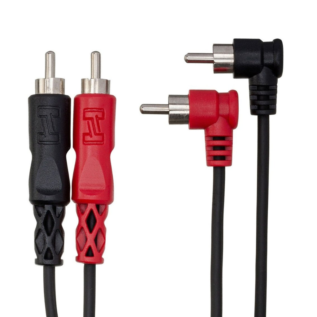 Hosa - Dual RCA to Dual Right-angle RCA - Stereo Interconnect Cable 1m