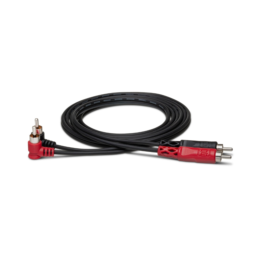 Hosa Technology - Dual RCA to Dual Right-Angle RCA - Stereo Interconnect Cable 2m
