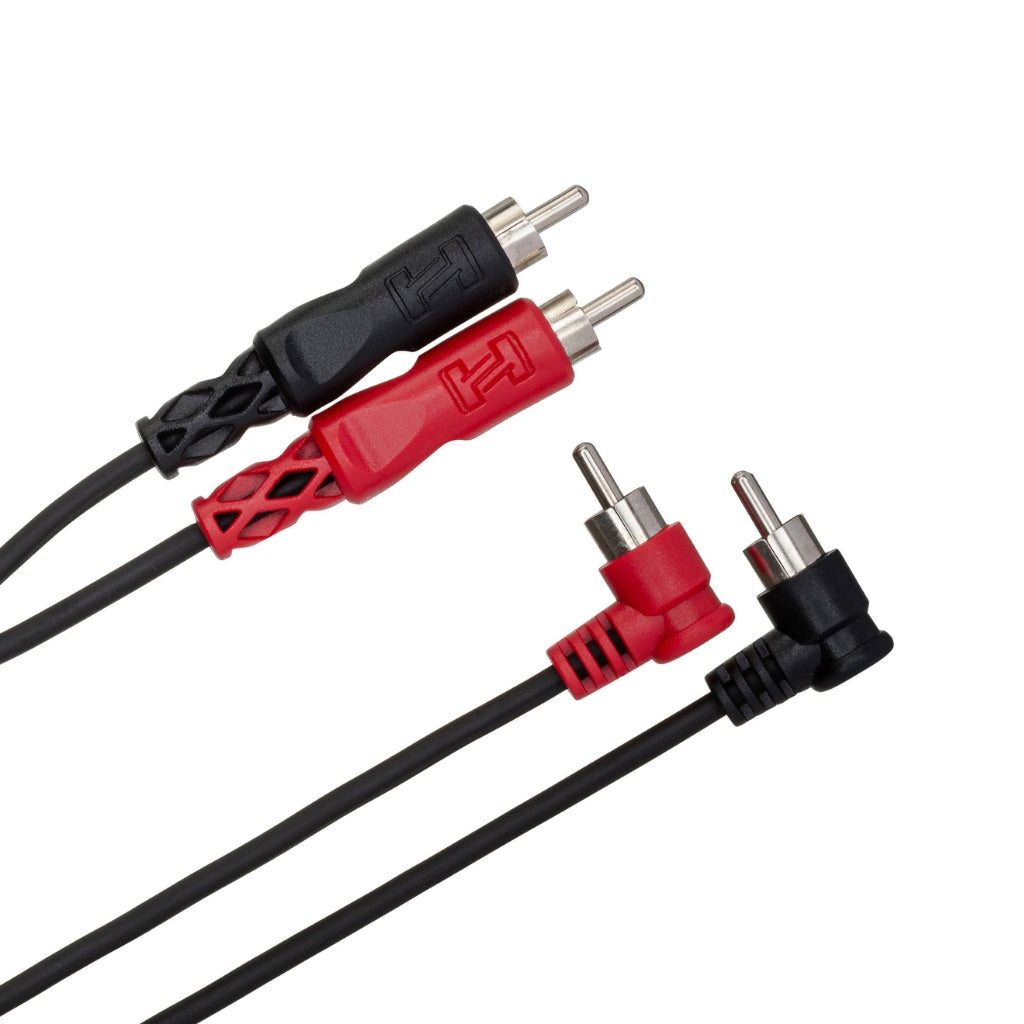 Hosa Technology - Dual RCA to Dual Right-Angle RCA - Stereo Interconnect Cable 2m