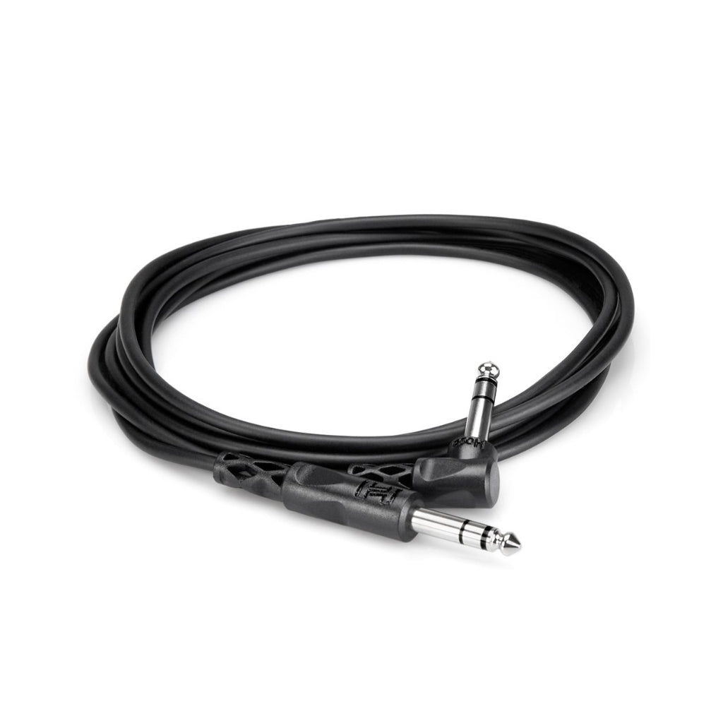 Hosa - 1/4" TRS to Right-Angle 1/4" TRS - Balanced Interconnect Cable 5ft
