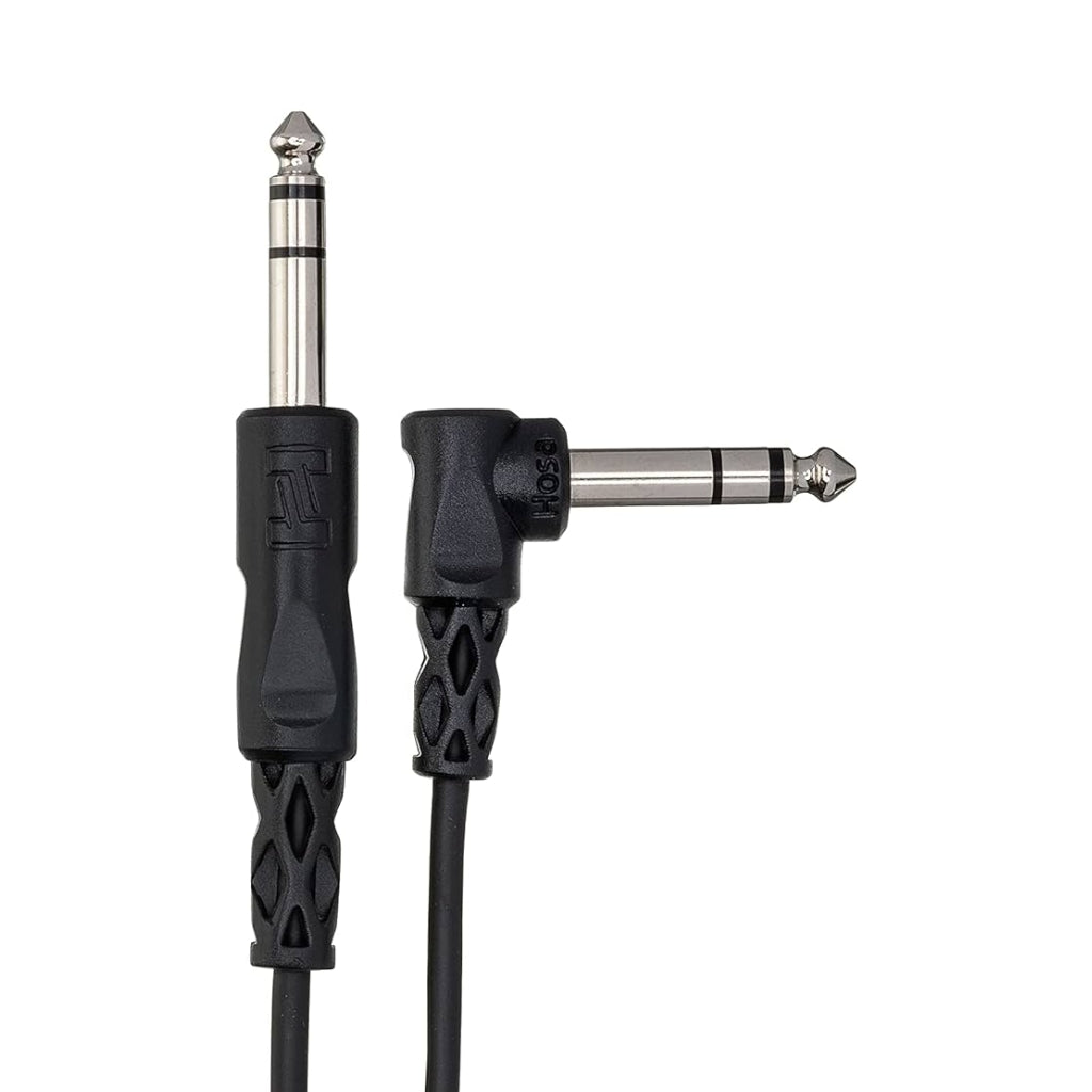 Hosa - 1/4" TRS to Right-Angle 1/4" TRS - Balanced Interconnect Cable 5ft