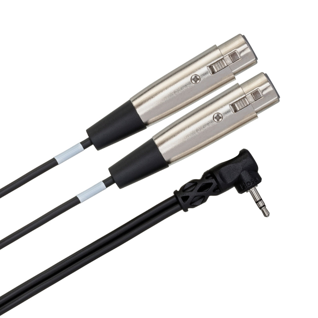 Hosa Technology - Dual XLR3F to Right-angle 3.5 mm TRS - Microphone Cable 2ft