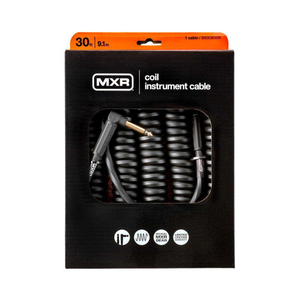 MXR 30ft Black Coil Instrument Cable - Right/Straight