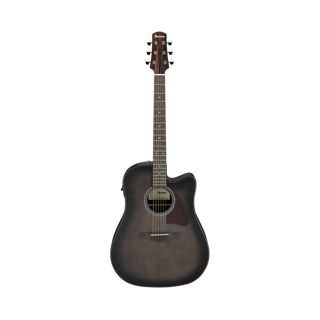 Ibanez AAD70CE Natural Open Pore Back & Sides Dreadnought Cutaway Acoustic Guitar w/Pickup - Transparent Charcoal Burst Low Gloss