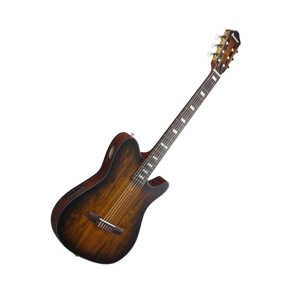 Ibanez FRH20SMN Nylon String Guitar Spalted Maple - Tobacco Burst Low Gloss