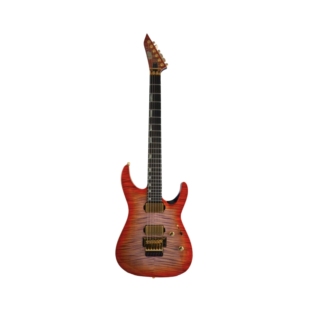ESP M-II Electric Guitar w/Gold Hardware - Violet Orange Burst front