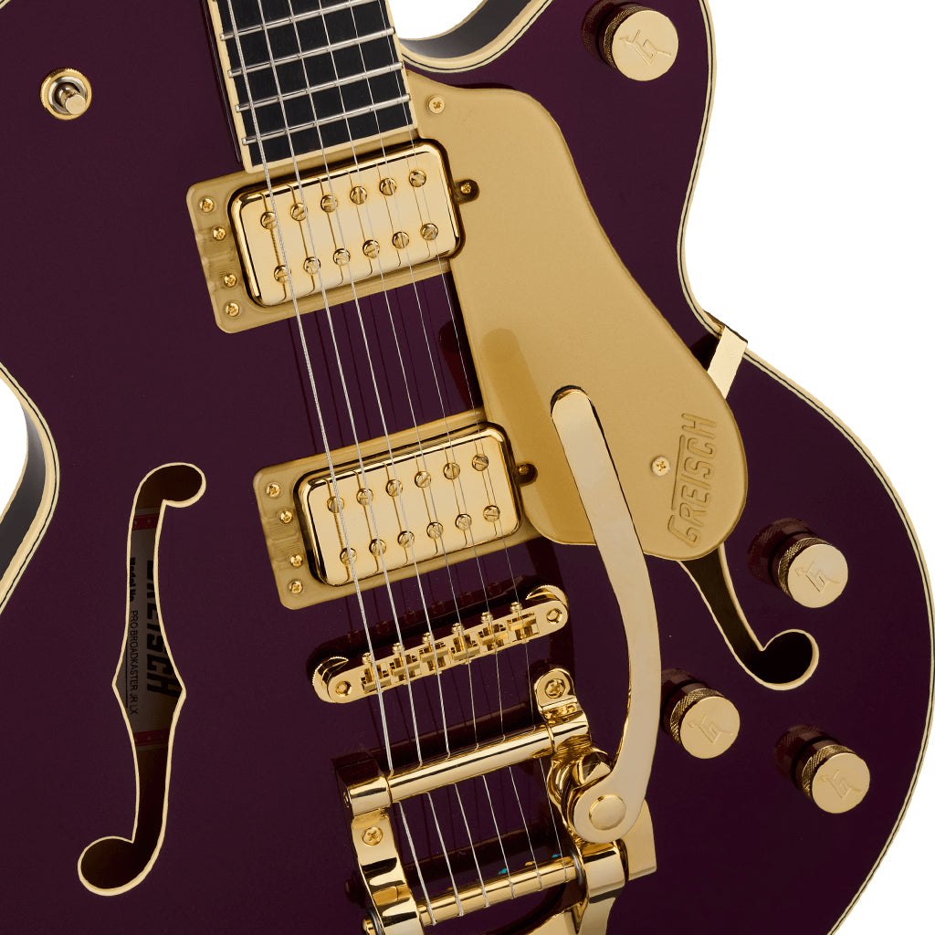 Gretsch Broadkaster Jr. LX Center Block with String Thru Bigsby & Gold Hardware Blackberry Ebony Fingerboard