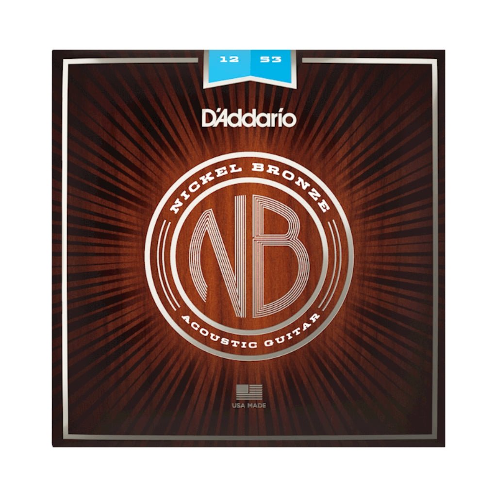 D'Addario - NB1253 - Acoustic Guitar Nickel Bronze Light - Acoustic Guitar Strings Fretted Instrument Strings Sky Music