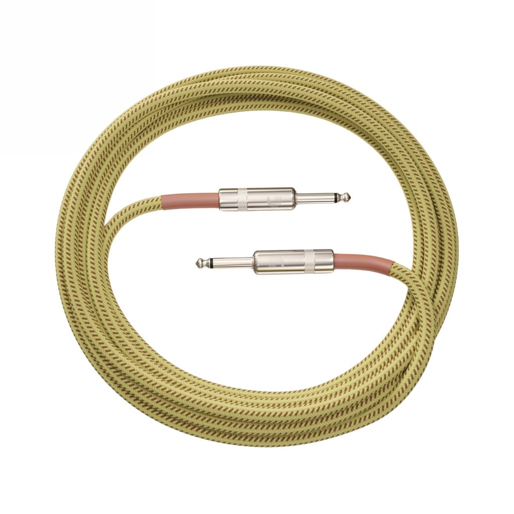 D'Addario PW-BG-15TW Braided Straight to Straight Instrument Cable - 15 foot, Tweed Instrument Cables Sky Music