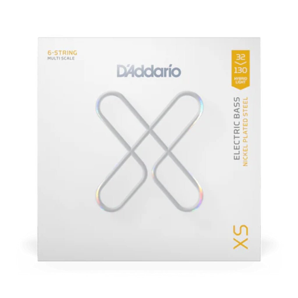 D'Addario XSB32130MS XS Nickel 6-string Electric Bass Guitar Strings - .032-.130 Hybrid Light Fretted Instrument Strings Sky Music