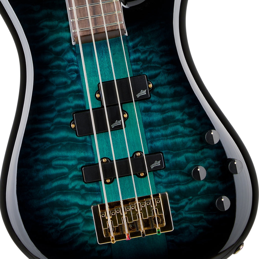 Spector Icon NS-2 Neck Through Electric Bass Guitar - Black & Blue