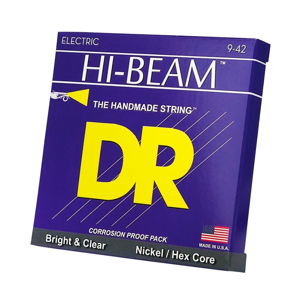 DR Hi-Beam Nickel Plated Electric Guitar Strings - Light 9-42 Guitar Strings Sky Music