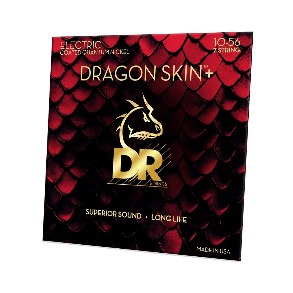 DR Strings Dragon Skin+ Quantum Nickel 7-string Electric Guitar Strings - Medium 10-56 Guitar Straps Sky Music