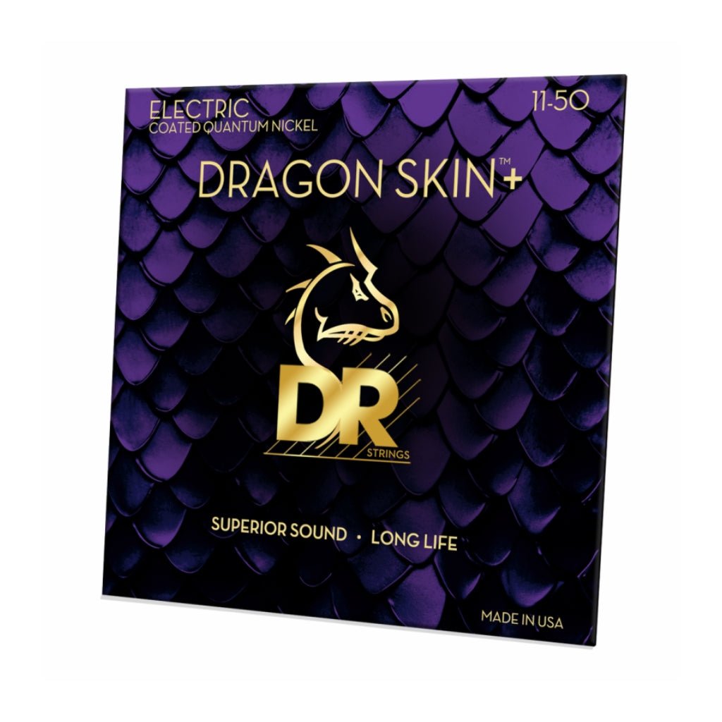 DR Strings Dragon Skin+ Quantum Nickel Electric Guitar Strings - Heavy 11-50 Guitar Straps Sky Music