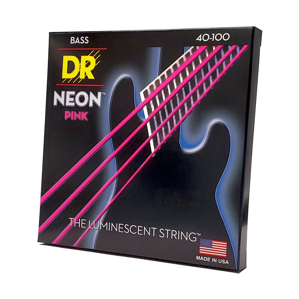 DR Strings Hi-Def Neon Purple K3 Coated Bass Guitar Strings - Light 40-100 Bass Strings Sky Music