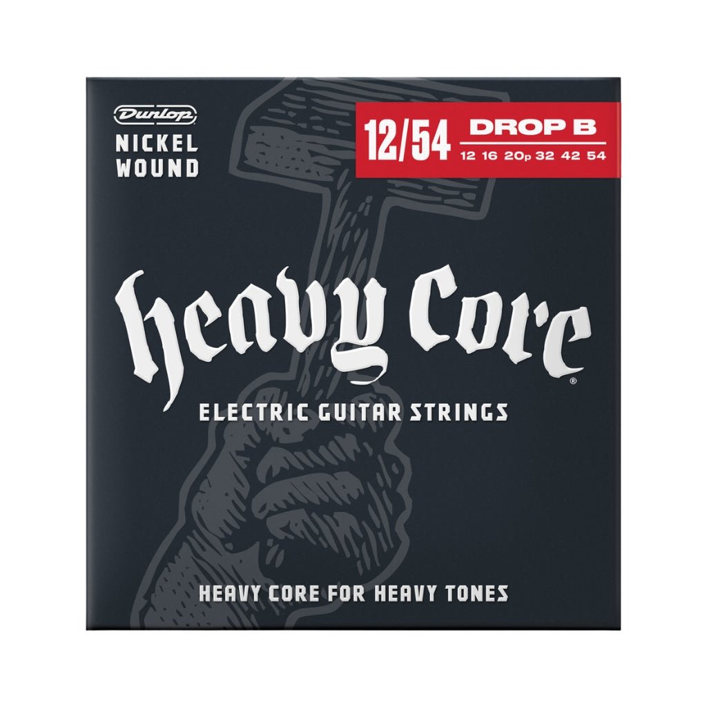 Dunlop Heavy Core Nickel Wound Drop B Heaviest 12-54 Electric Guitar Strings Fretted Instrument Strings Sky Music
