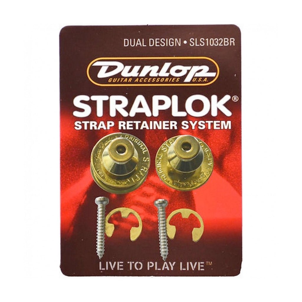 Dunlop J103BR Dual Straplock - Brass Guitar Straps Sky Music