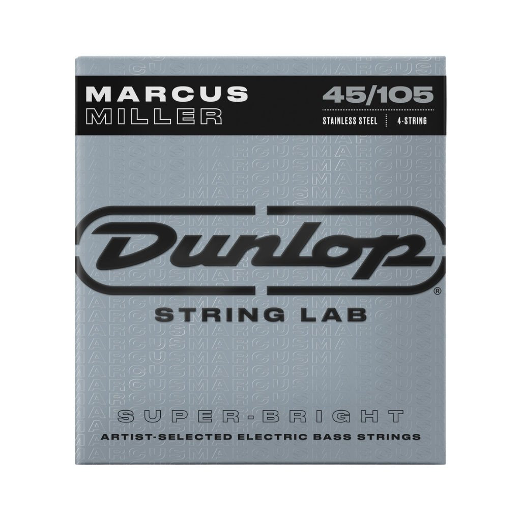 Dunlop Marcus Miller Super-Bright Stainless Steel 45-105 Bass Strings - Long Scale Fretted Instrument Strings Sky Music
