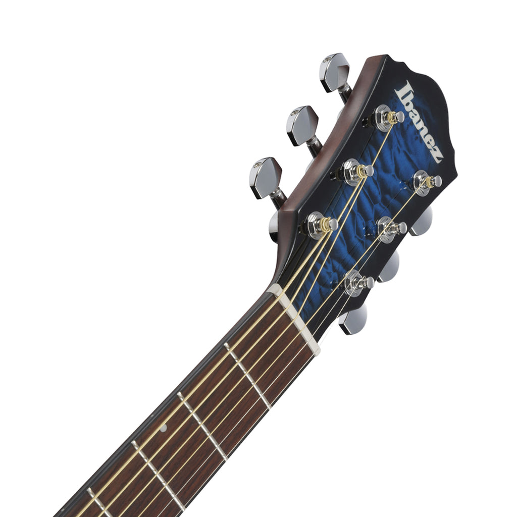 Ibanez AEWC16QA Acoustic Guitar w/Pickup - Transparent Blue Sunburst High Gloss