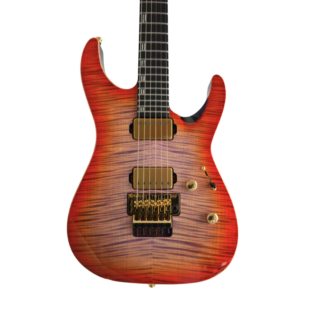 ESP M-II Electric Guitar w/Gold Hardware - Violet Orange Burst hero