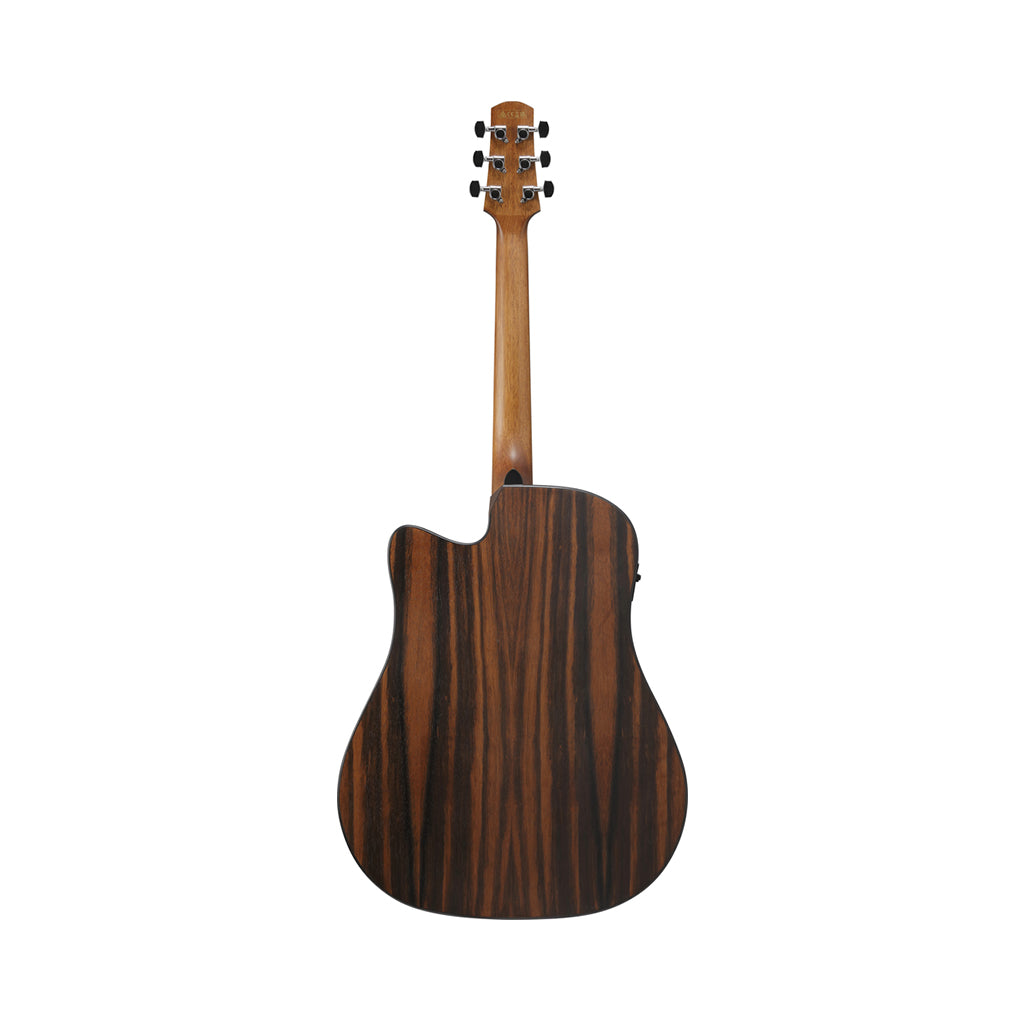 Ibanez AAD70CE Natural Open Pore Back & Sides Dreadnought Cutaway Acoustic Guitar w/Pickup - Transparent Charcoal Burst Low Gloss