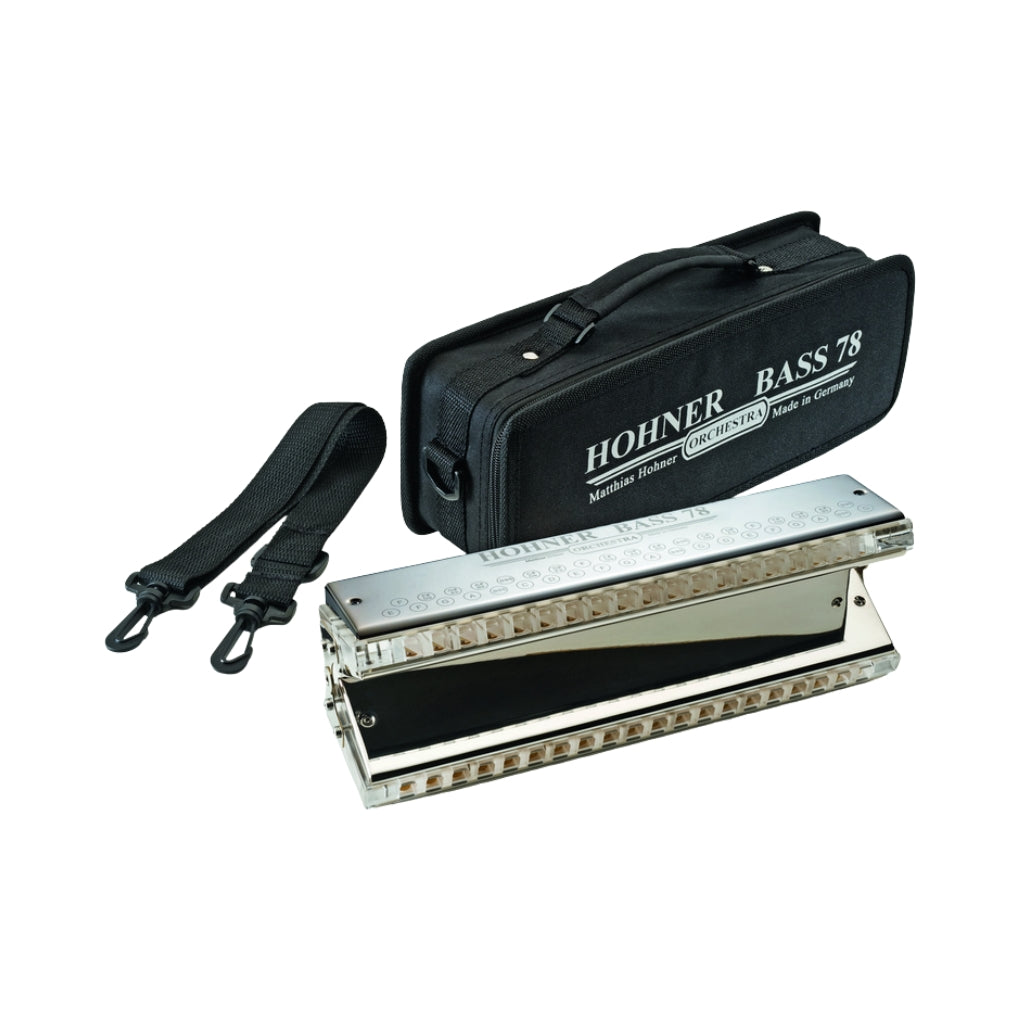 Hohner Bass 78 Harmonica with case
