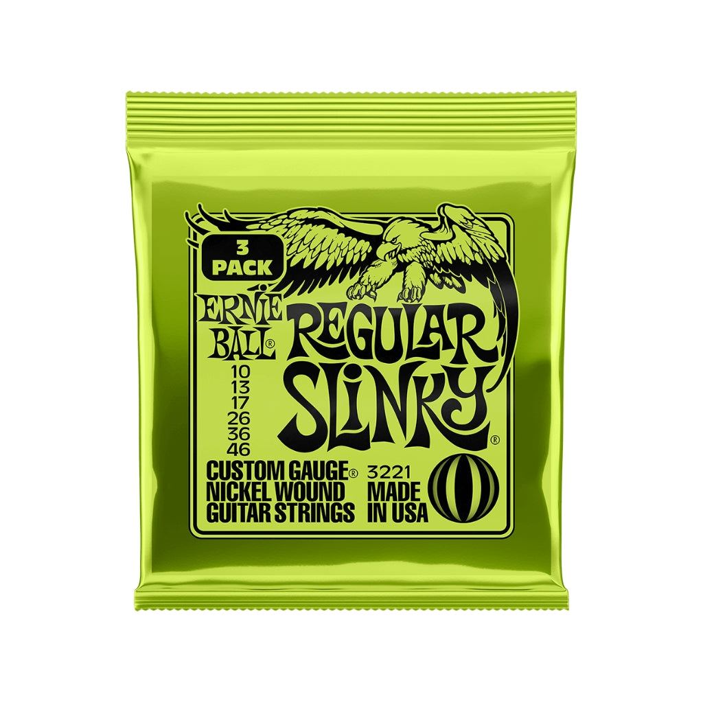 Ernie Ball Regular Slinky Nickel Wound 10-46 Electric Guitar Strings - 3 Pack