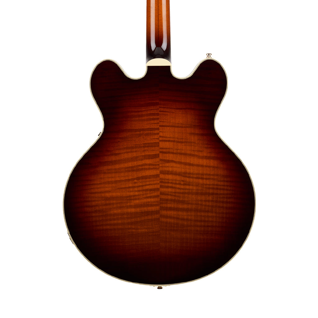 Gretsch Broadkaster LX Figured Center Block w/String-Thru Bigsby & Gold Hardware Ebony Fingerboard - Havana Burst