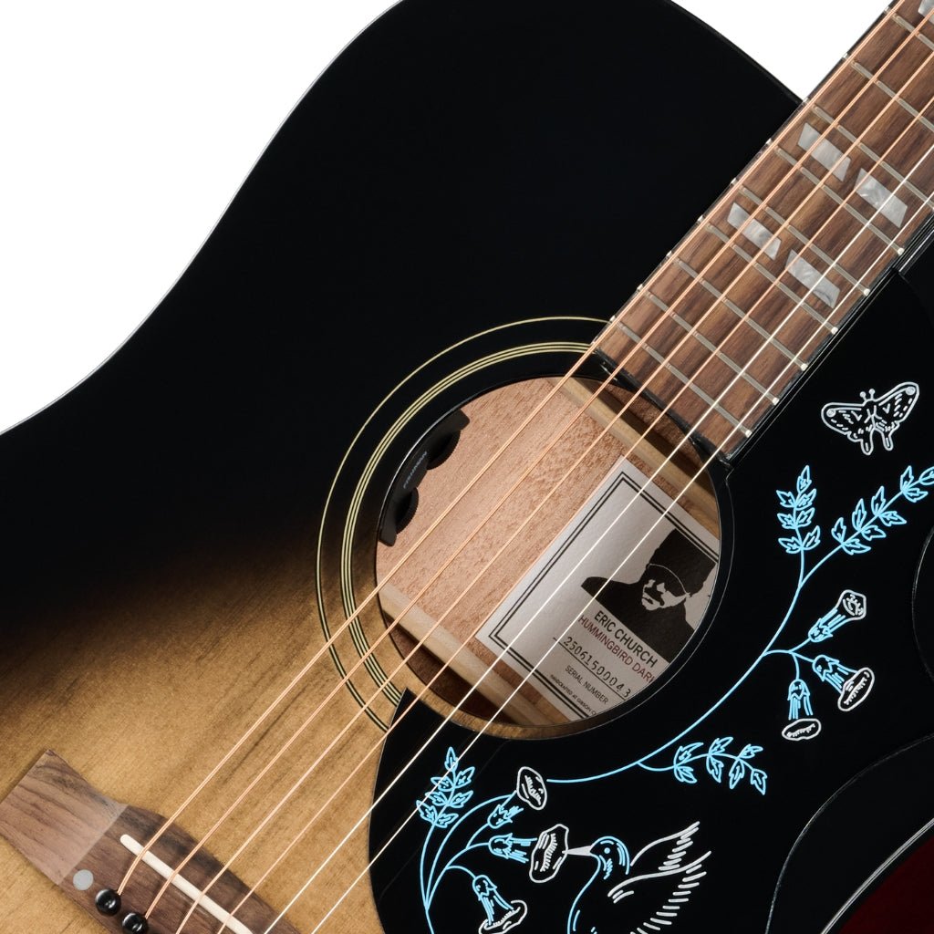 Epiphone Eric Church Hummingbird Dark Acoustic Guitar - Cobra Burst Acoustic Guitars Sky Music