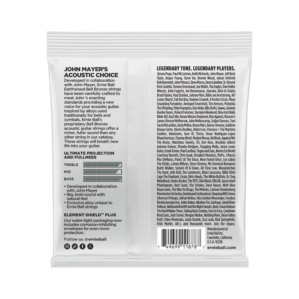 Ernie Ball 2344 Earthwood Bell Bronze Acoustic Guitar Strings - .013-.056 Medium Guitar Strings Sky Music