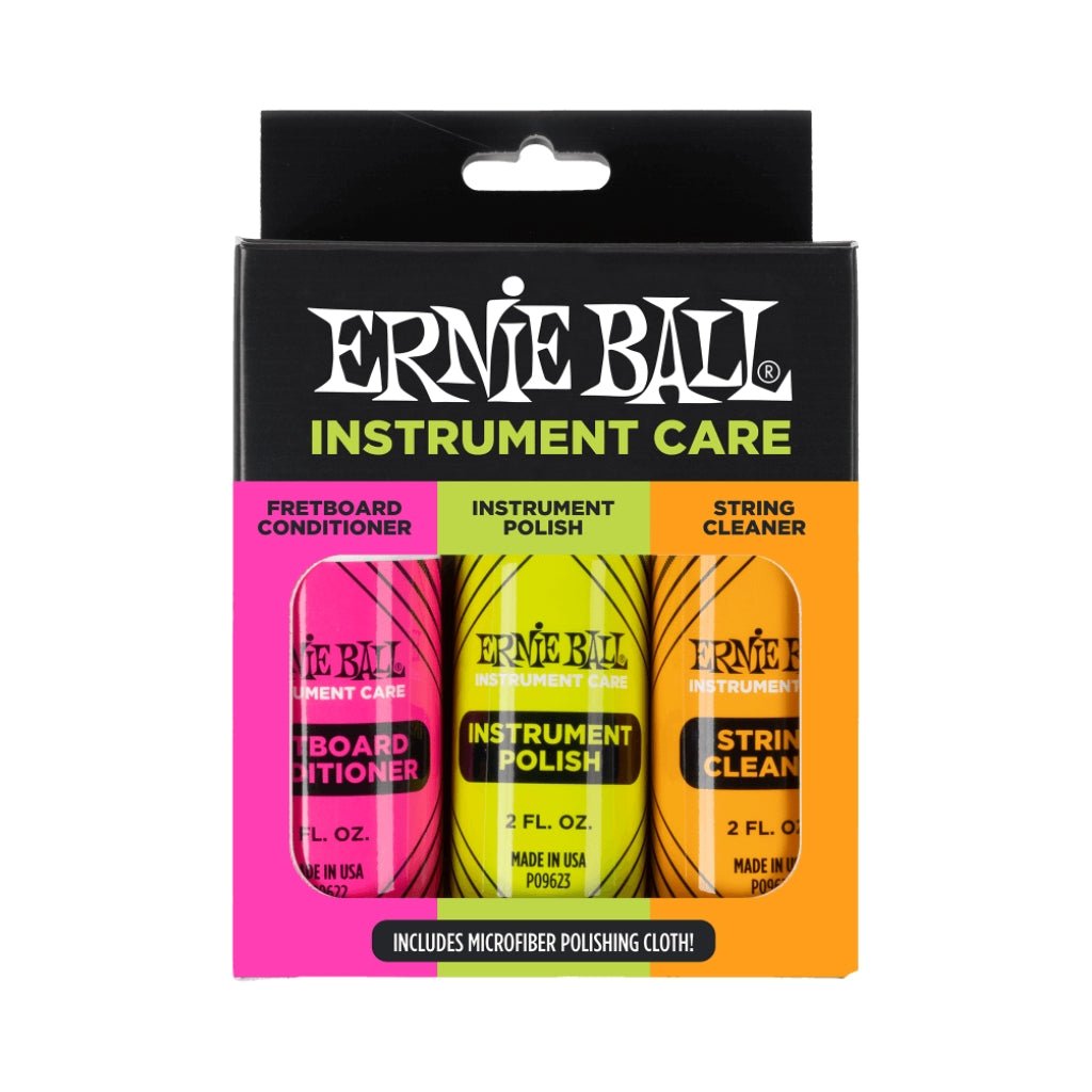 Ernie Ball Instrument Care 3-pack w/Microfibre Polish Cloth Instrument Care Products Sky Music