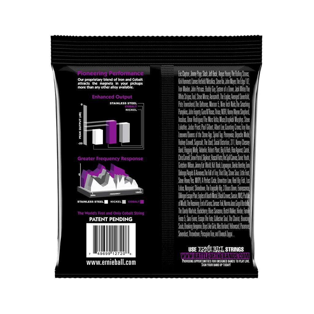 Ernie Ball Power Slinky Cobalt Electric Guitar Strings 11-48 Gauge Guitar Strings Sky Music