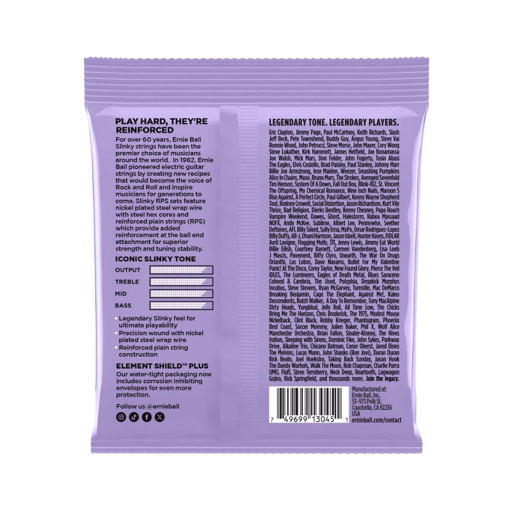 Ernie Ball Ultra Slinky RPS Nickel Wound Electric Guitar Strings - 10-48 Gauge Guitar Strings Sky Music