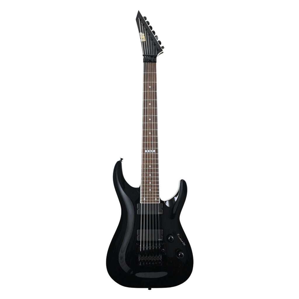 ESP Custom Shop 7-String Electric Guitar w/ Floyd Rose & EMG Pickups - Gloss Black Electric Guitars Sky Music